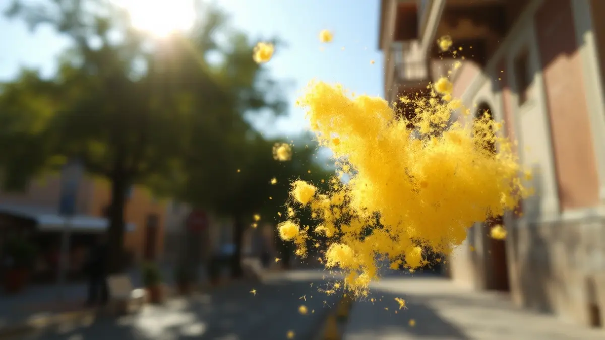 Imatge genèrica de pol·len de plataner a un carrer de Barcelona