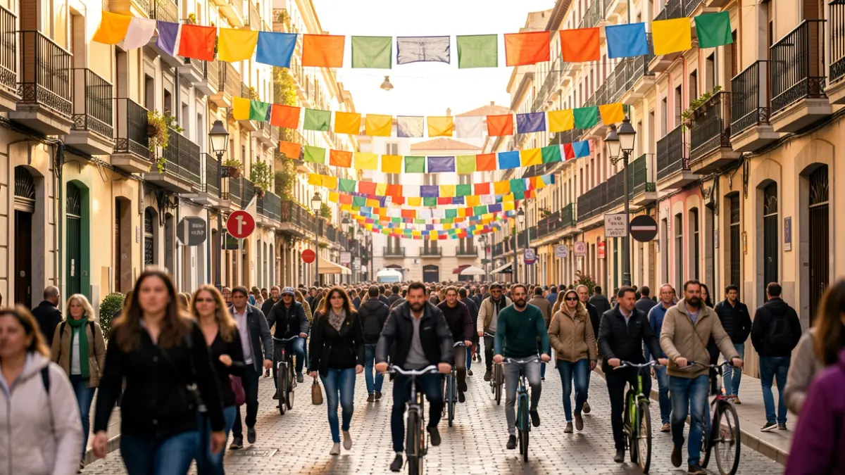Generic image of a popular festival in Barcelona with cycling elements.