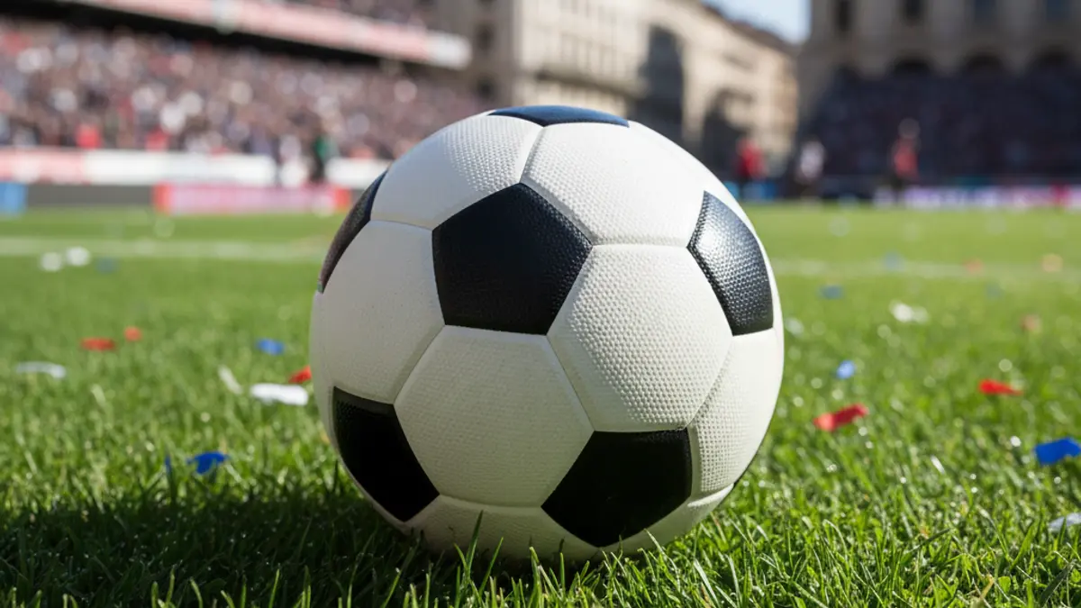 Generic image of a soccer ball on grass, symbolizing victory.