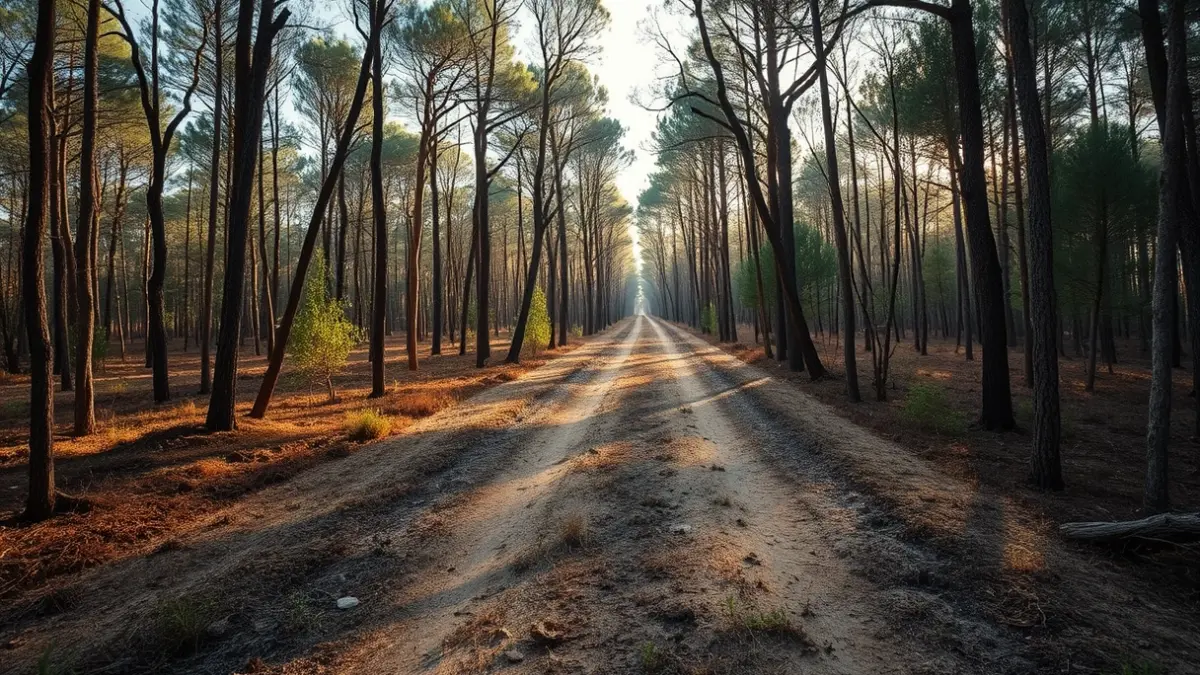 Generic image of fire prevention strips in a Mediterranean forest.