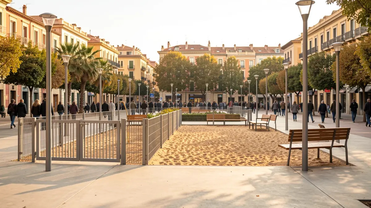 Imatge genèrica d'una àrea per a gossos renovada en un parc de Barcelona.