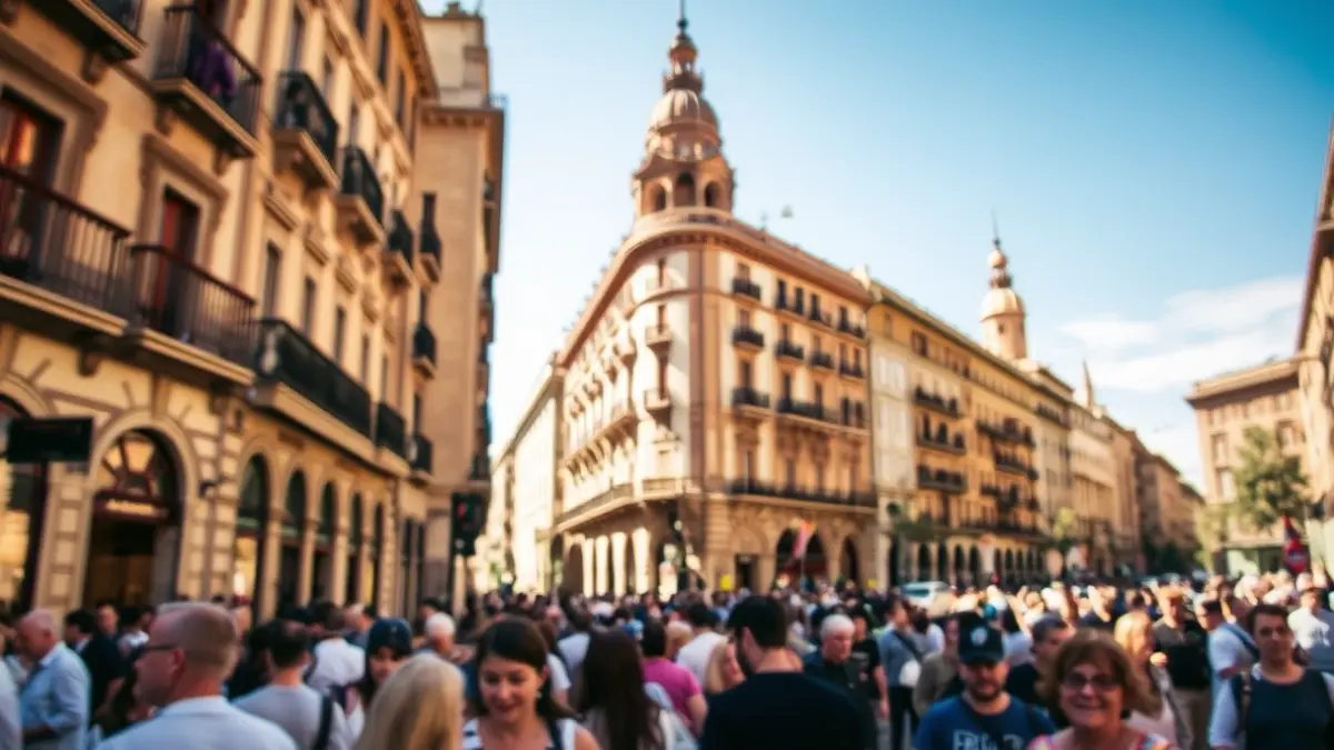 Imatge genèrica d'un carrer animat a Barcelona amb arquitectura històrica.