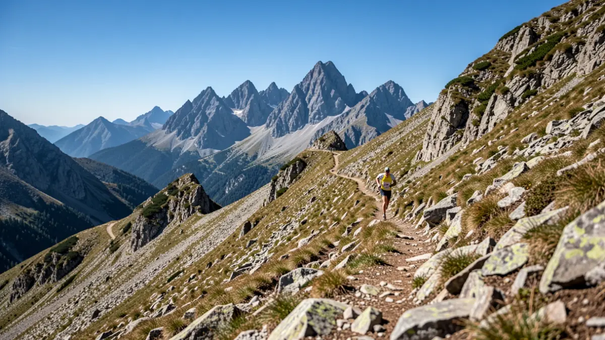 Imagen genérica de una carrera de montaña con un corredor a lo lejos.