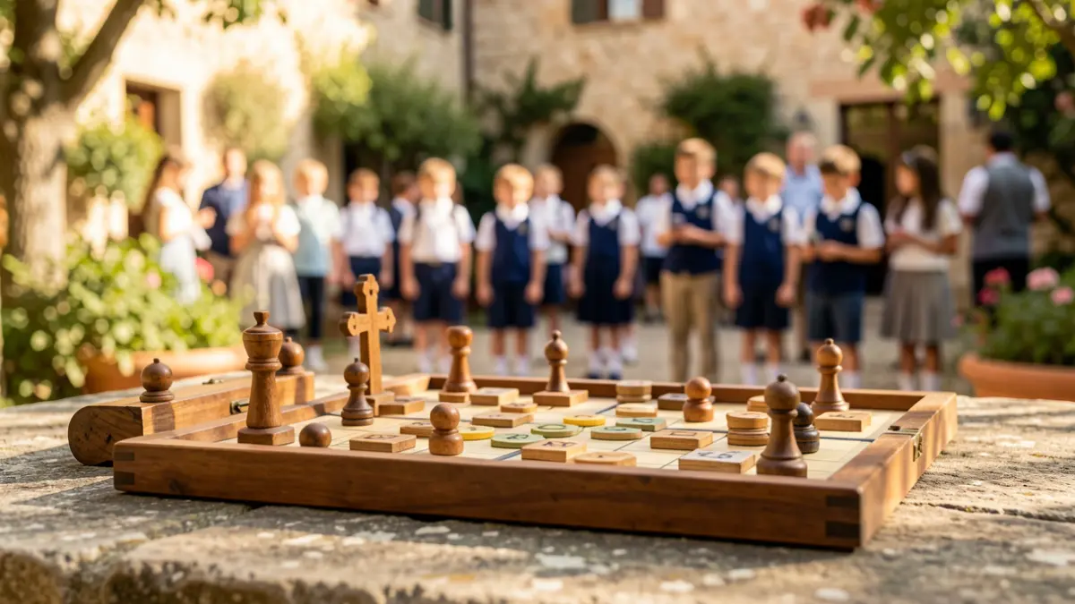 Generic image of traditional games in a school setting.