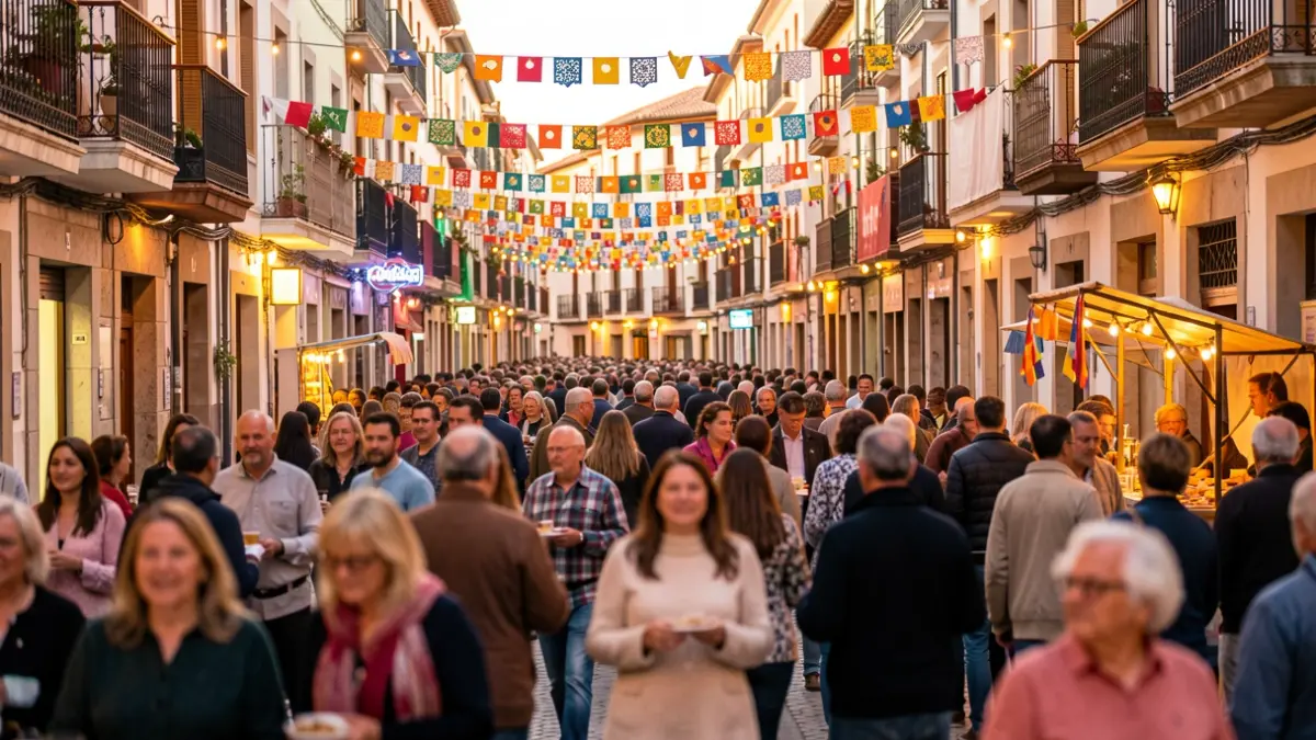 Generic image of a neighborhood festival in Catalonia with a festive atmosphere.