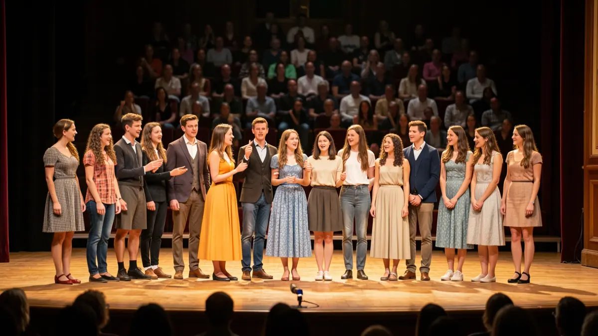 Generic image of students performing a play on a stage.
