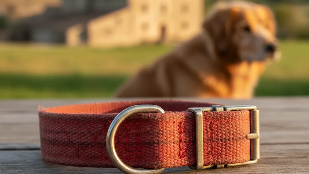 Image of a collar made from recycled fire hose