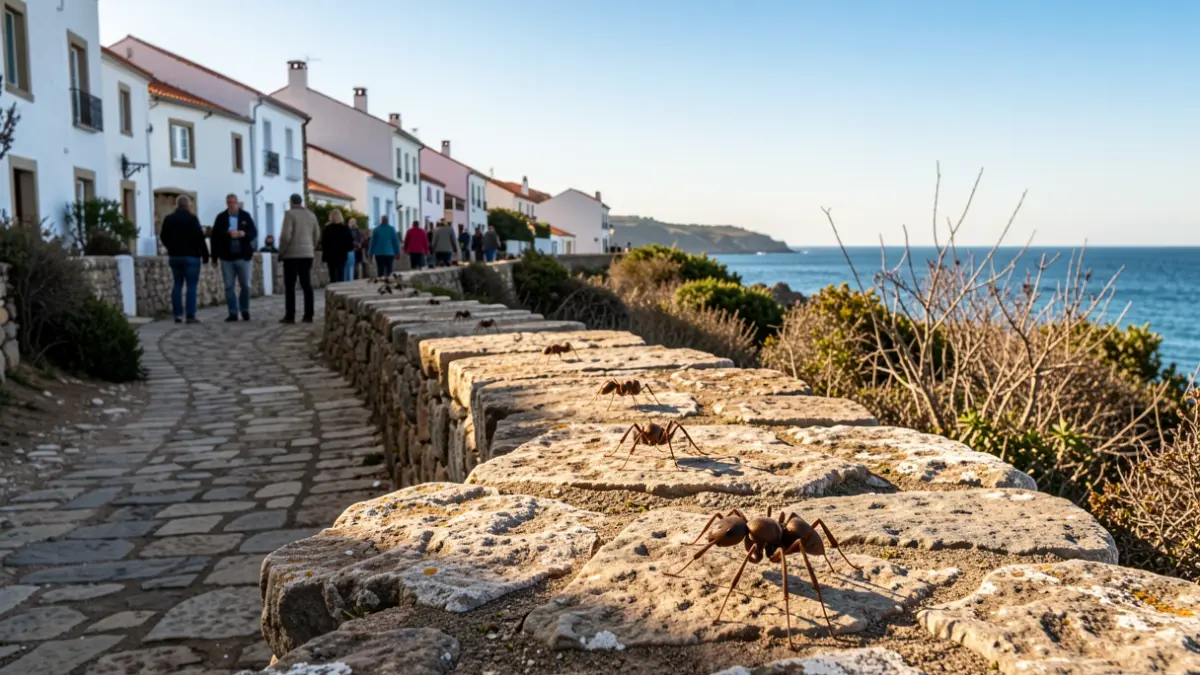 Dalí Route in Cadaqués with ant signs marking the locations.