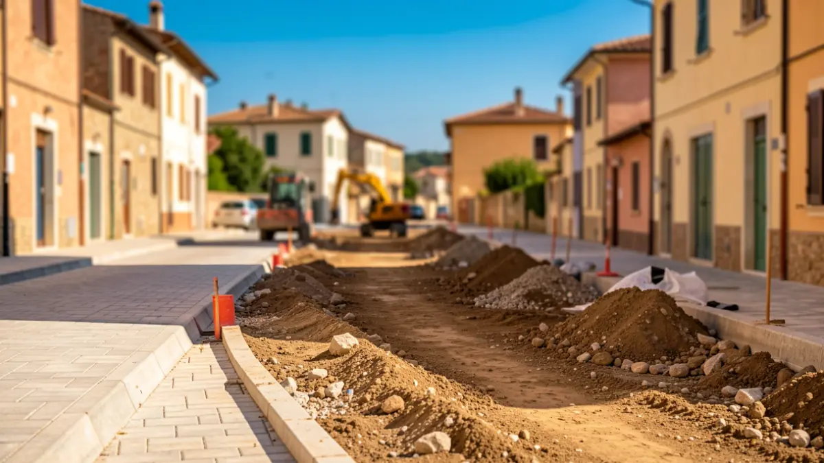 Improvement works on the Camarles crossing.