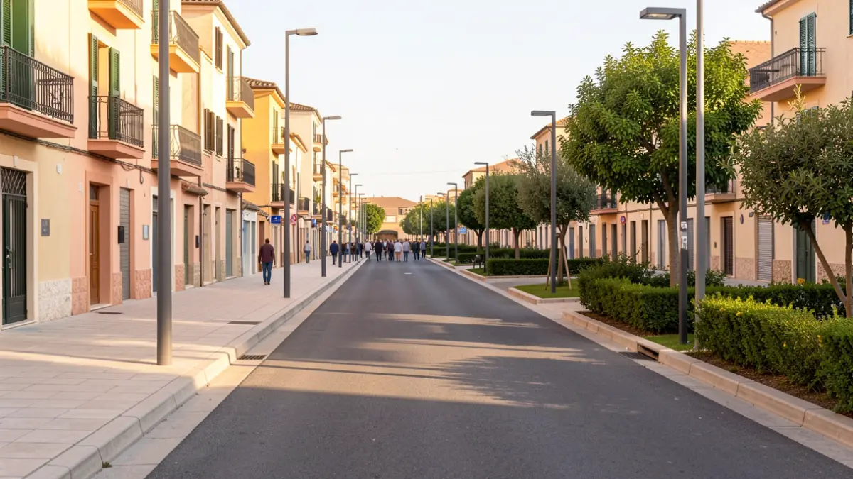 Generic image of urban renewal with new streets and sidewalks.