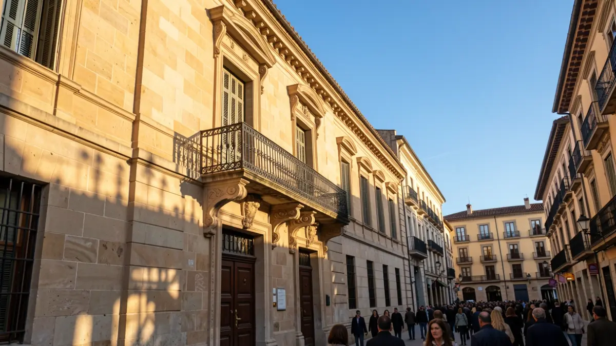 Imatge genèrica d'un edifici històric amb balcó.