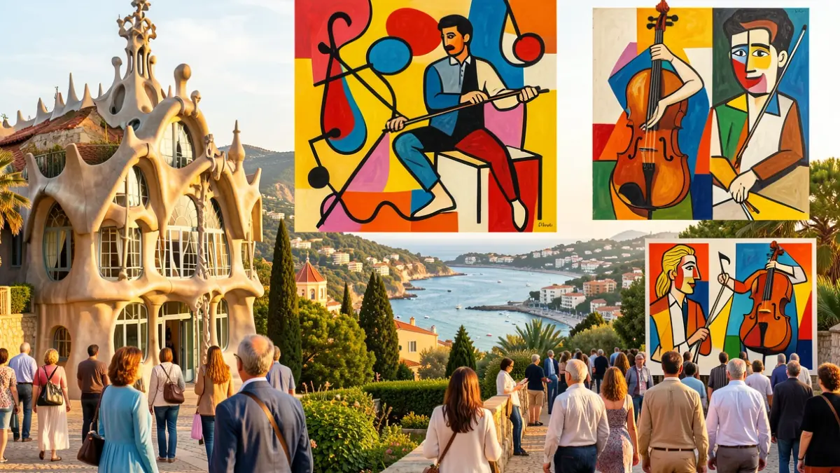 Imagen genérica de la Costa Dorada con elementos artísticos.