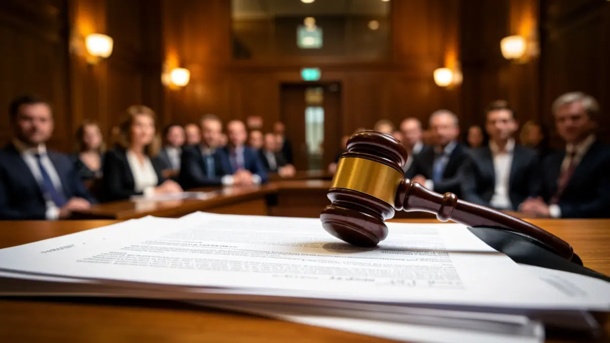 Imatge genèrica d'un martell de jutge sobre documents legals.