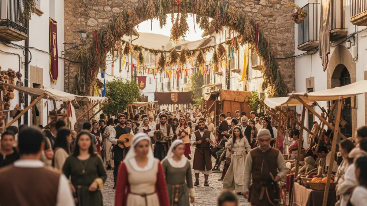 Image of a medieval historical reenactment in a Catalan village.