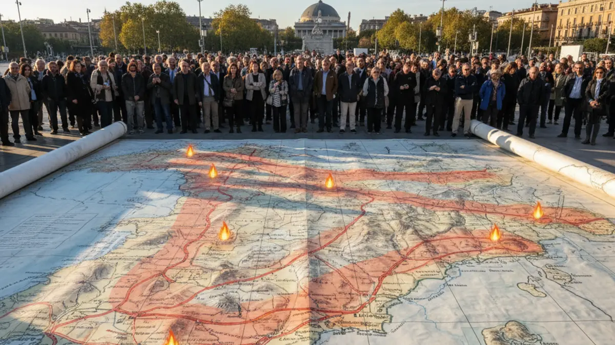 Mapa de Cataluña con los ejes de confinamiento de incendios destacados