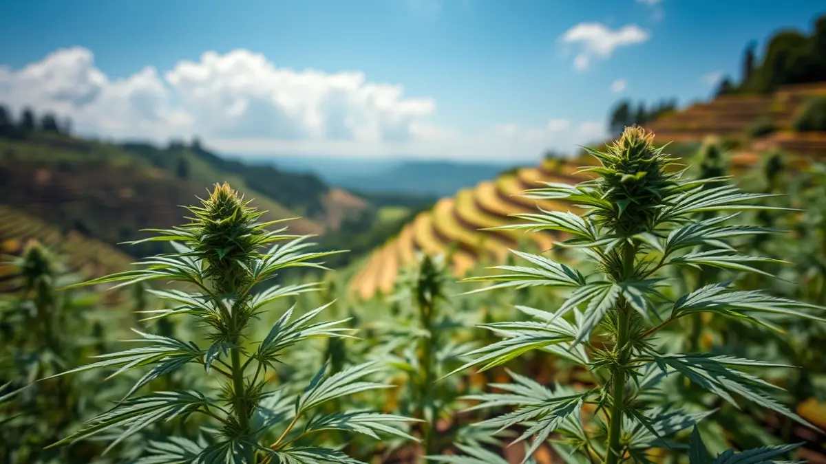 Image of a marijuana plantation in a protected natural area.