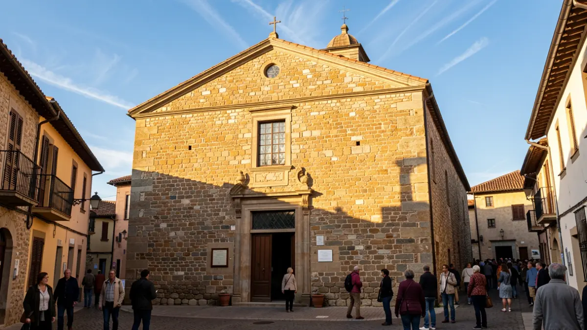 Generic image of a stone church in a Catalan village.