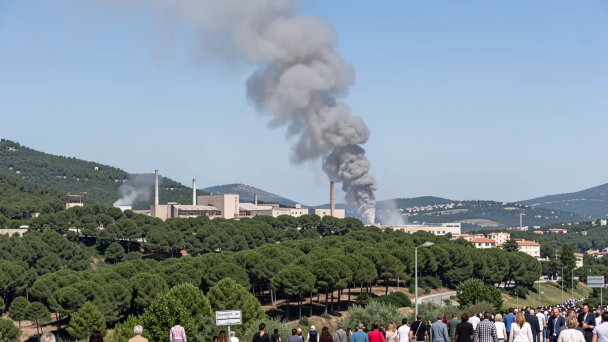 Imagen genérica de humo saliendo de un incendio forestal e industrial.