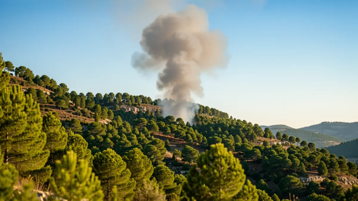 Imatge genèrica de fum d'un incendi forestal en un paisatge mediterrani.