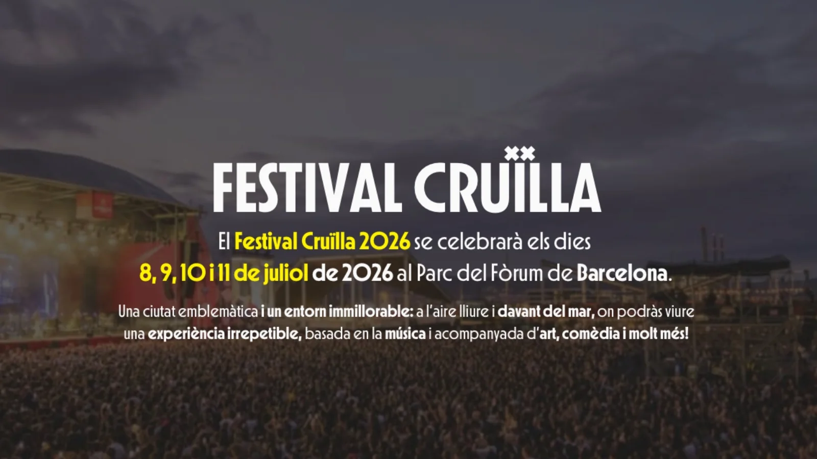 Cruïlla 2026: Halsey, Pixies, David Byrne i Faithless encapçalen un cartell de més de cinquanta noms al Parc del Fòrum