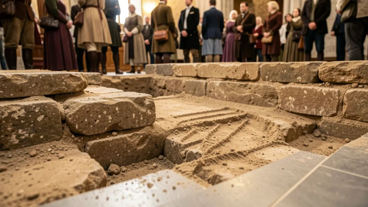 Fragmento de una muralla medieval descubierto durante unas obras.