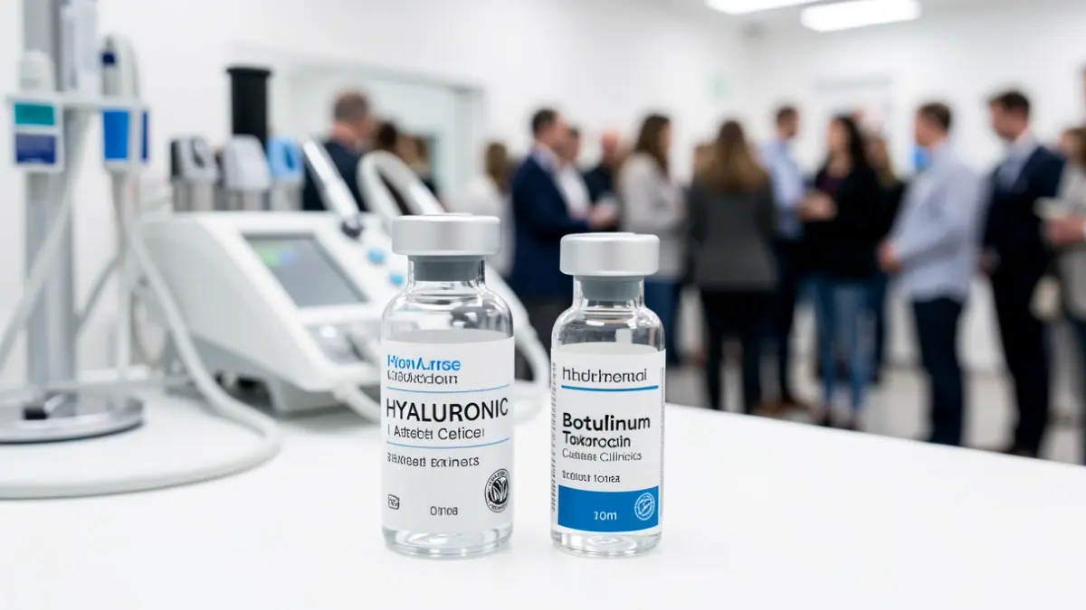 Imatge genèrica de vials de bòtox i àcid hialurònic.