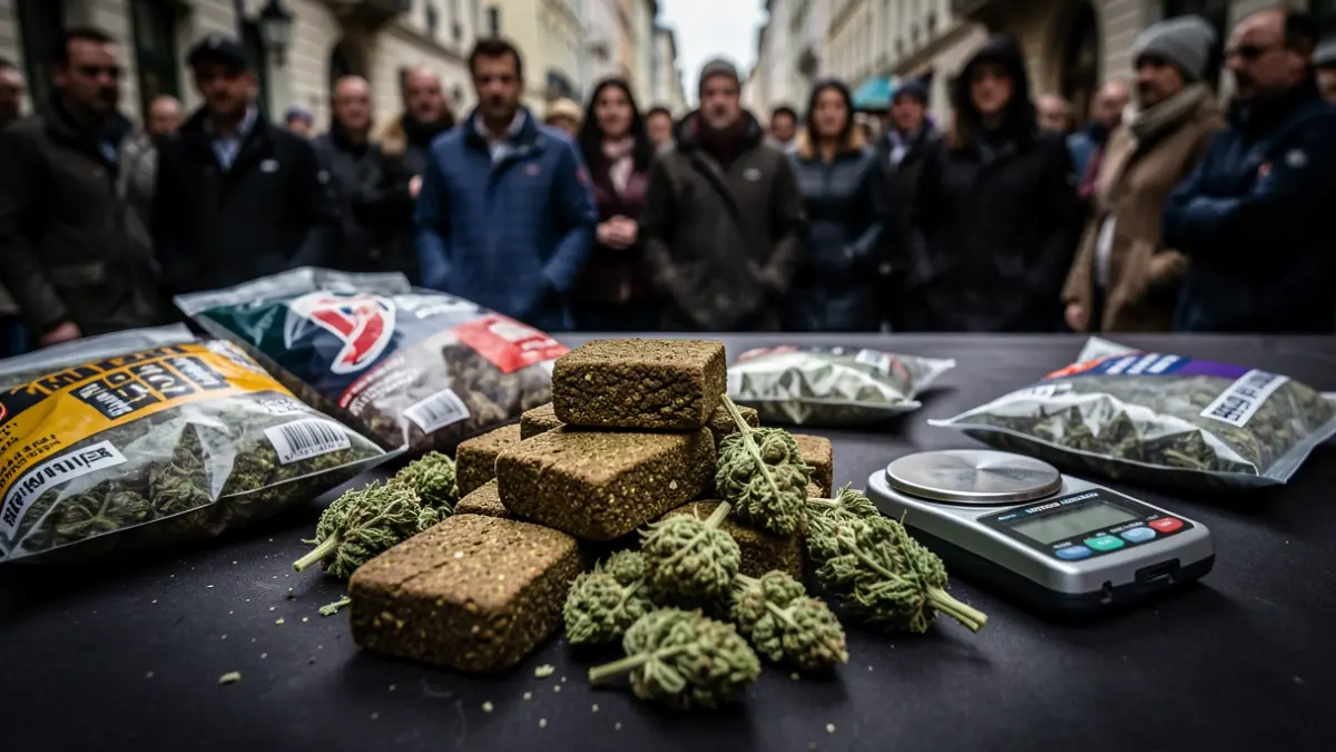 Image of a large quantity of hashish and marijuana seized by the Mossos d'Esquadra.