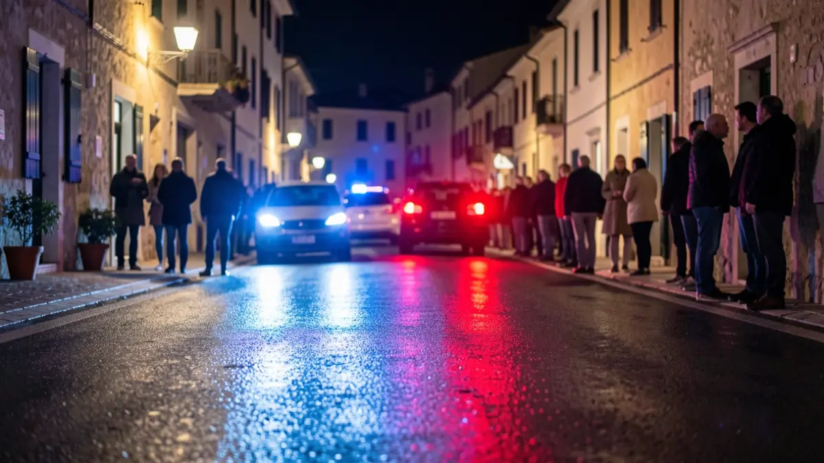 Imatge genèrica de llums d'emergència policials reflectint-se en asfalt mullat a la nit.