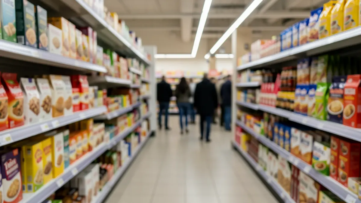 Generic image of a supermarket aisle.