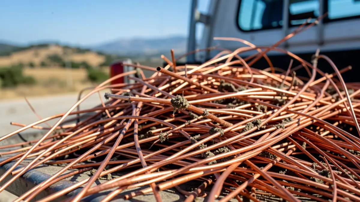 Generic image of copper wire piled in a van.