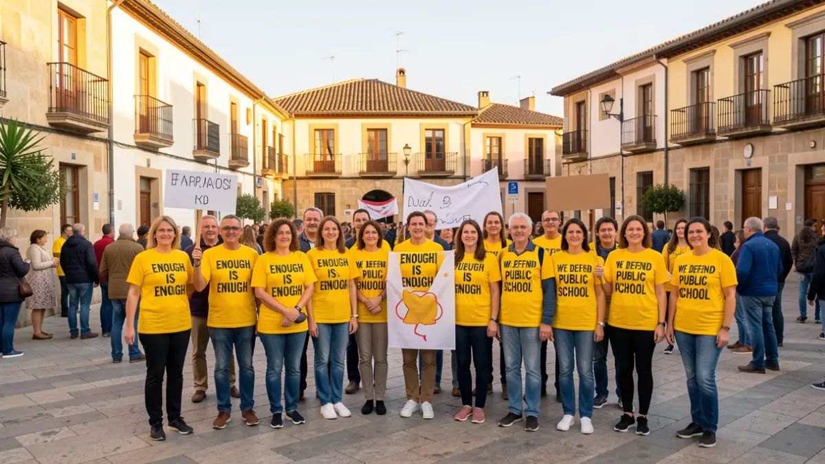 Imatge genèrica de docents manifestant-se per l'educació pública a Catalunya.