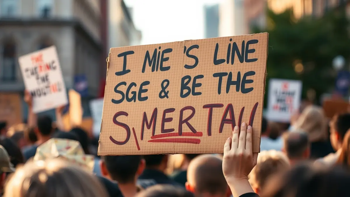 Imatge genèrica d'una manifestació amb pancartes.
