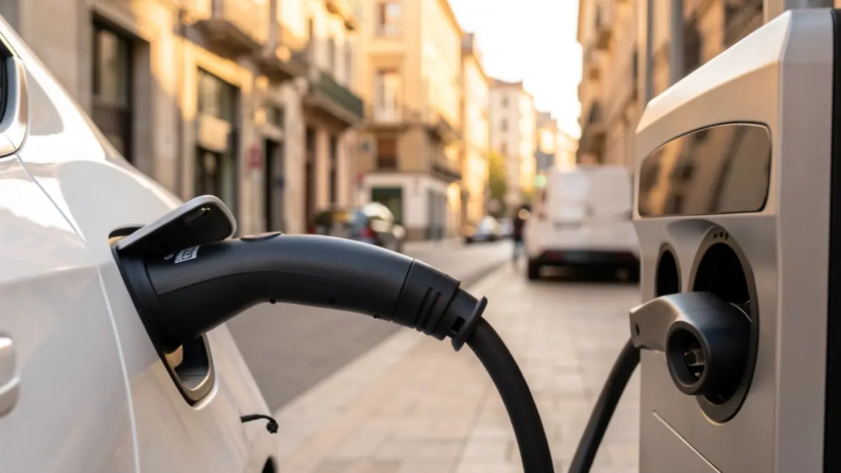 Imatge genèrica d'un punt de recàrrega per a vehicles elèctrics.