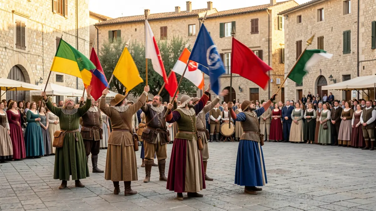Imatge genèrica d'un Ball de Banderes medieval a El Rourell.