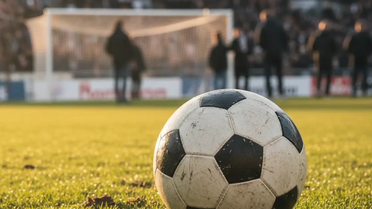 Generic image of a soccer ball on stadium grass.