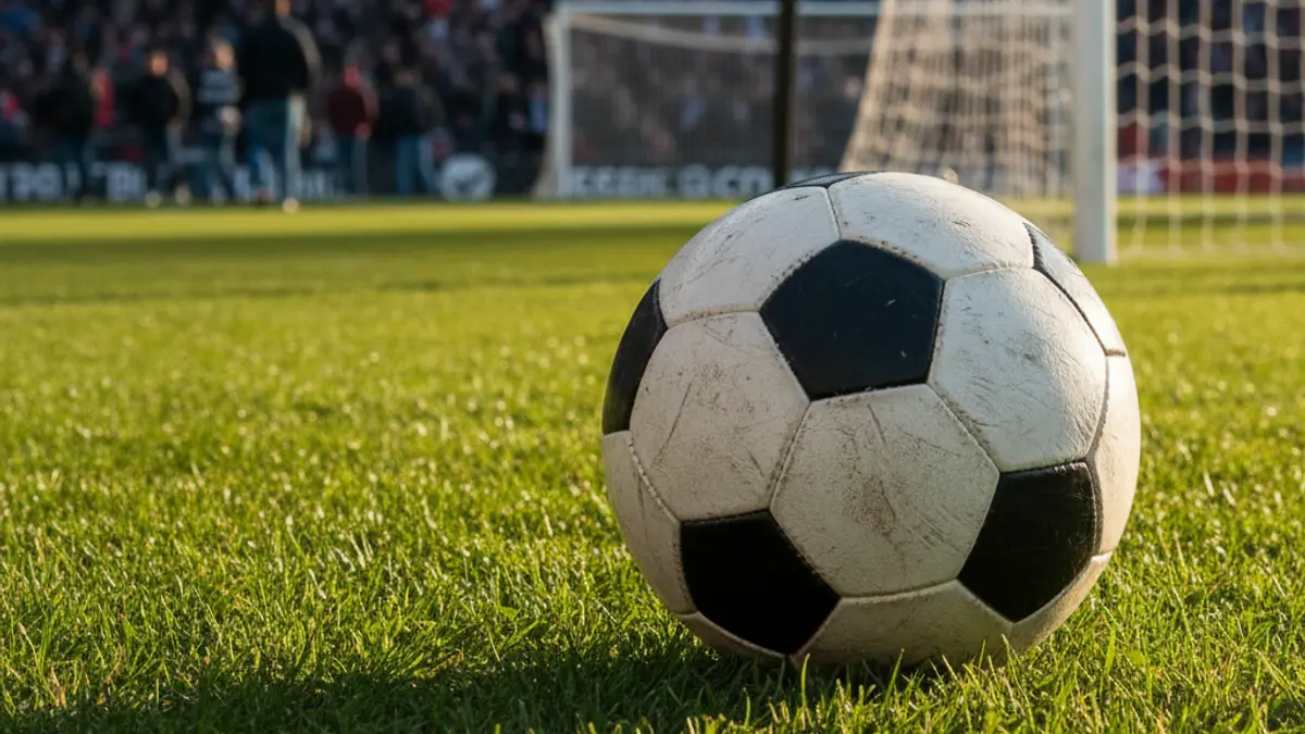 Generic image of a soccer ball on a green field.