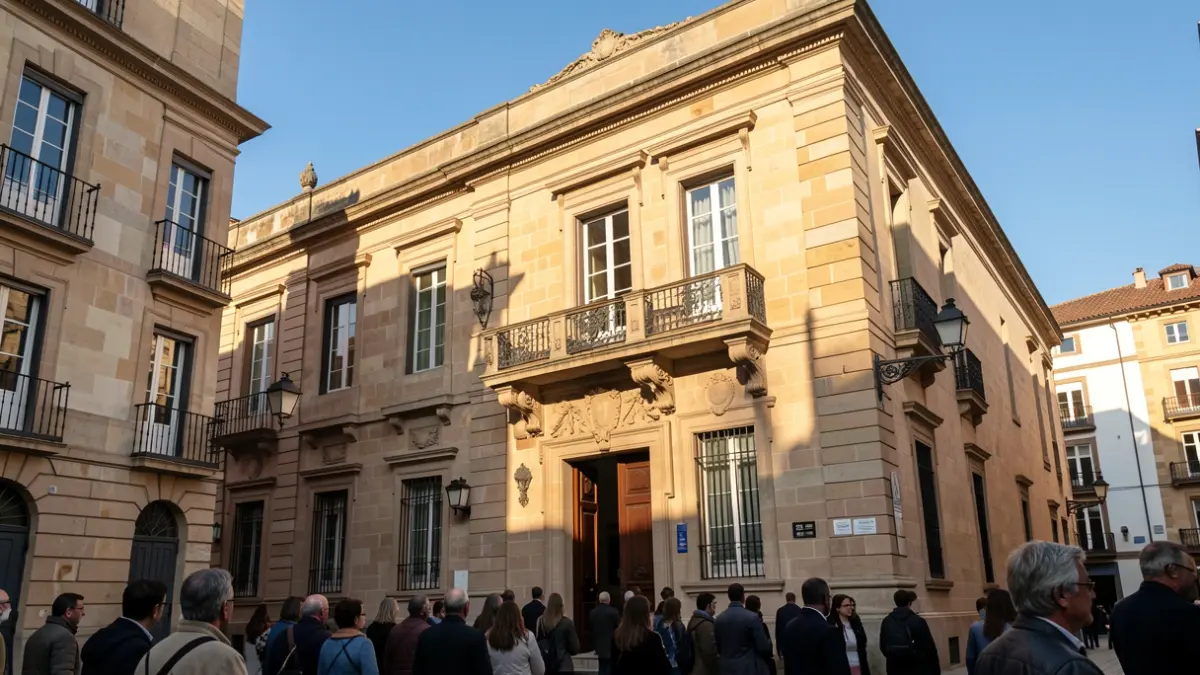 Generic image of a Catalan institutional building with warm light.