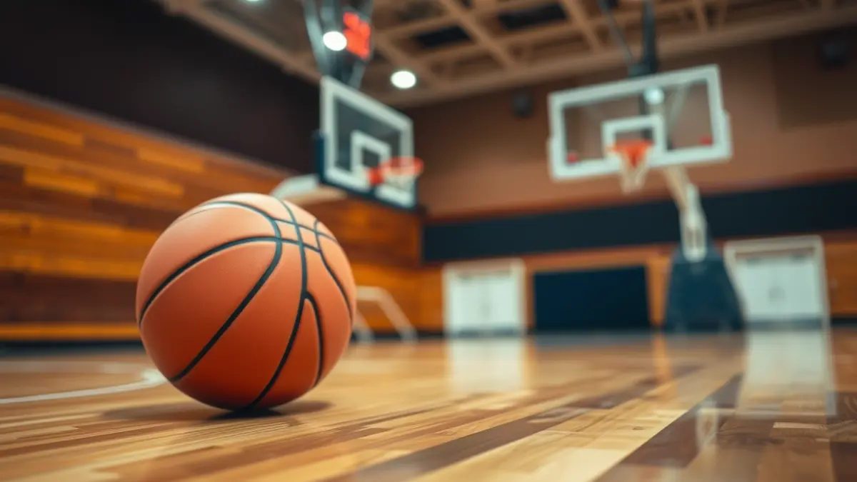Imagen genérica de un balón de baloncesto en una cancha.