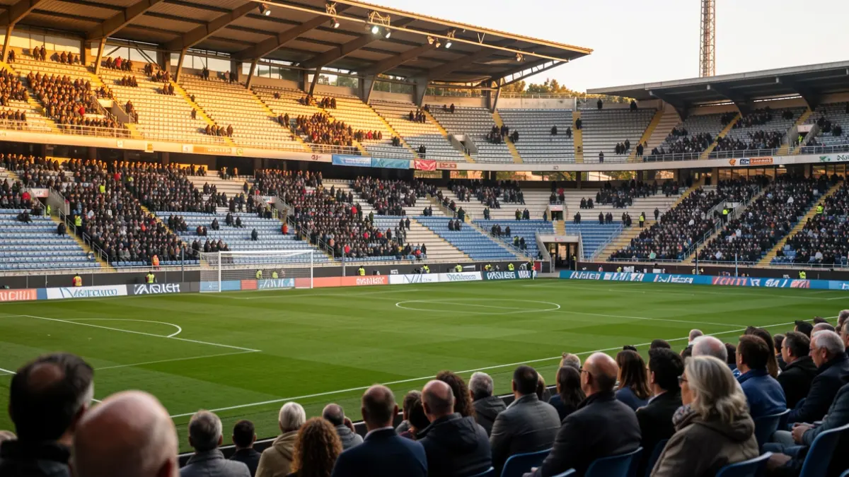 Generic image of an empty football stadium in Catalonia.