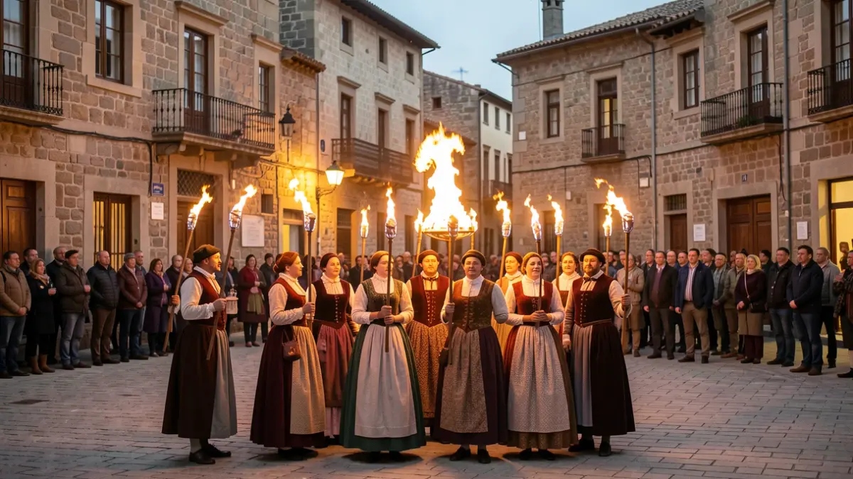 Participants del CIM de Bellpuig amb la Flama del Canigó durant el 50è Congrés a Arenys de Mar.
