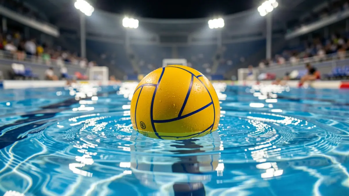 Generic image of a water polo ball in the water.