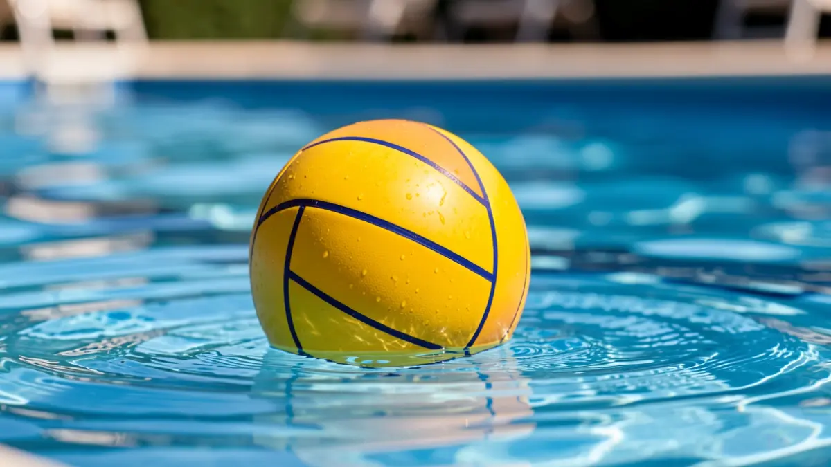Imatge genèrica d'una pilota de waterpolo a la piscina.