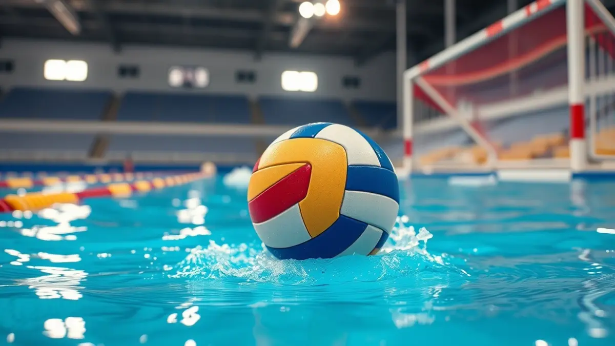 Generic image of a water polo ball in a swimming pool.