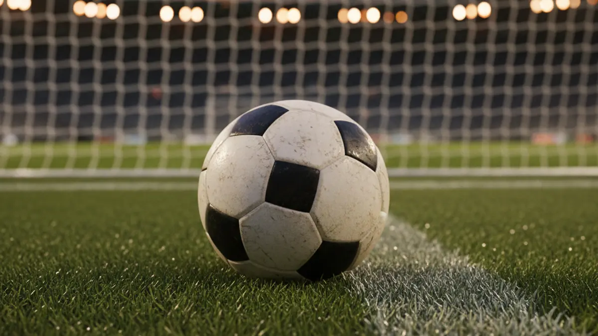 Generic image of a soccer ball on a grass field.