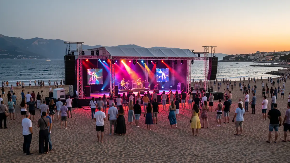 Imatge genèrica d'un festival de música a la platja al capvespre.