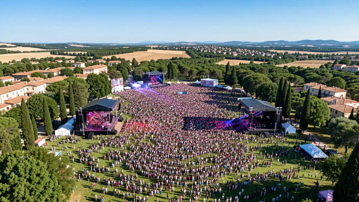 Imatge genèrica d'un festival de música electrònica a l'aire lliure.