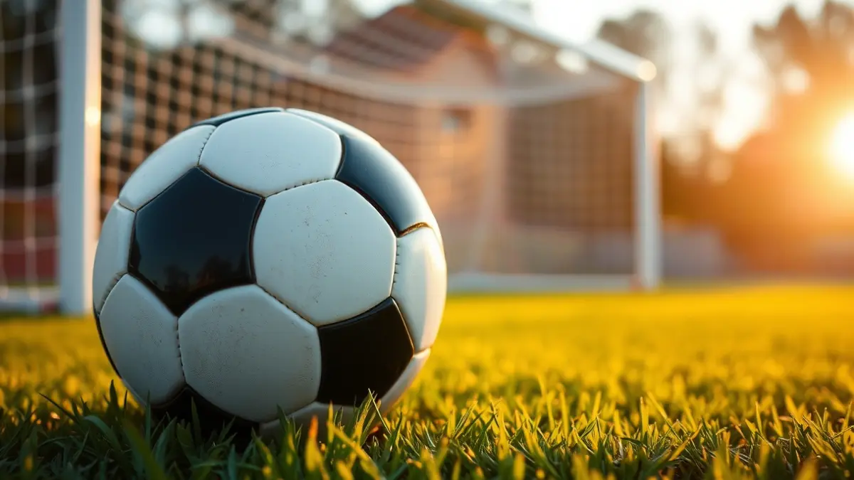Generic image of a soccer ball on a football pitch