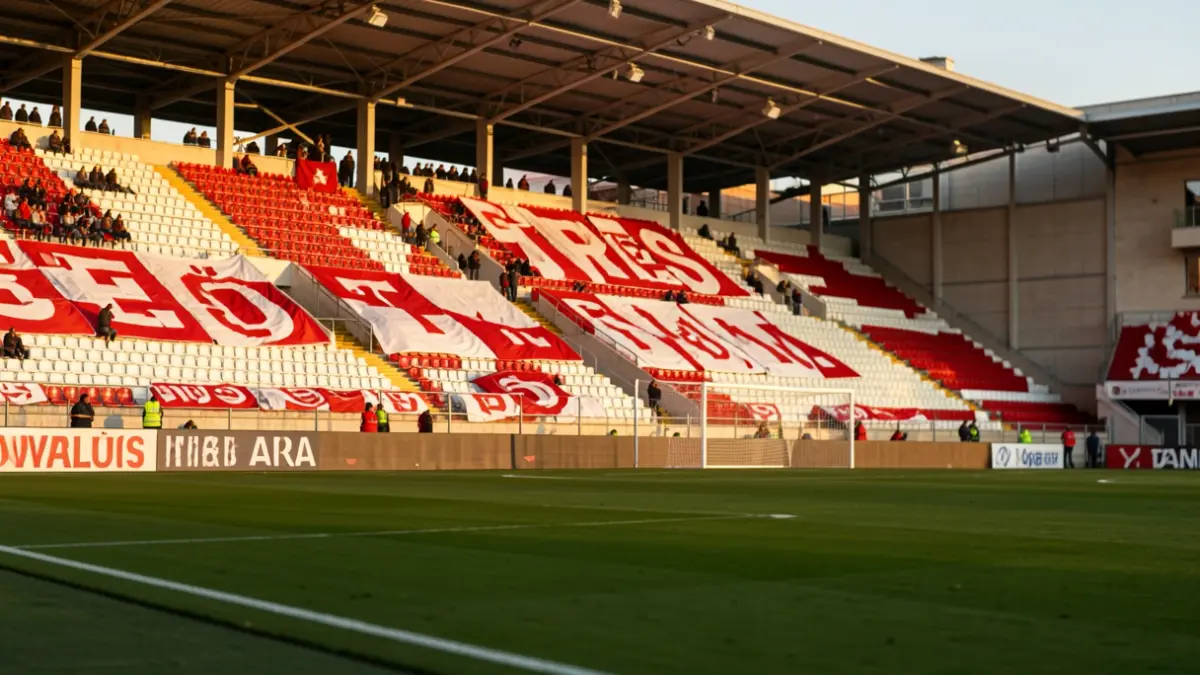 Generic image of the Montilivi stadium in Girona before an important match.