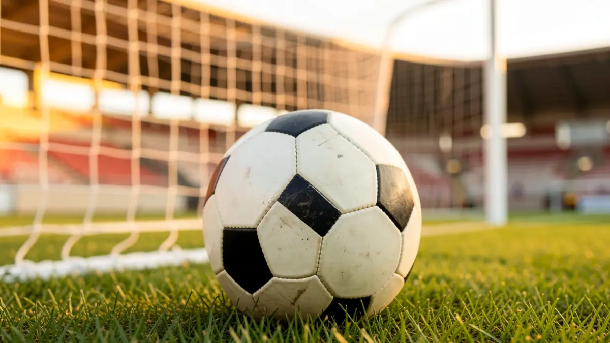 Generic image of a soccer ball on grass.