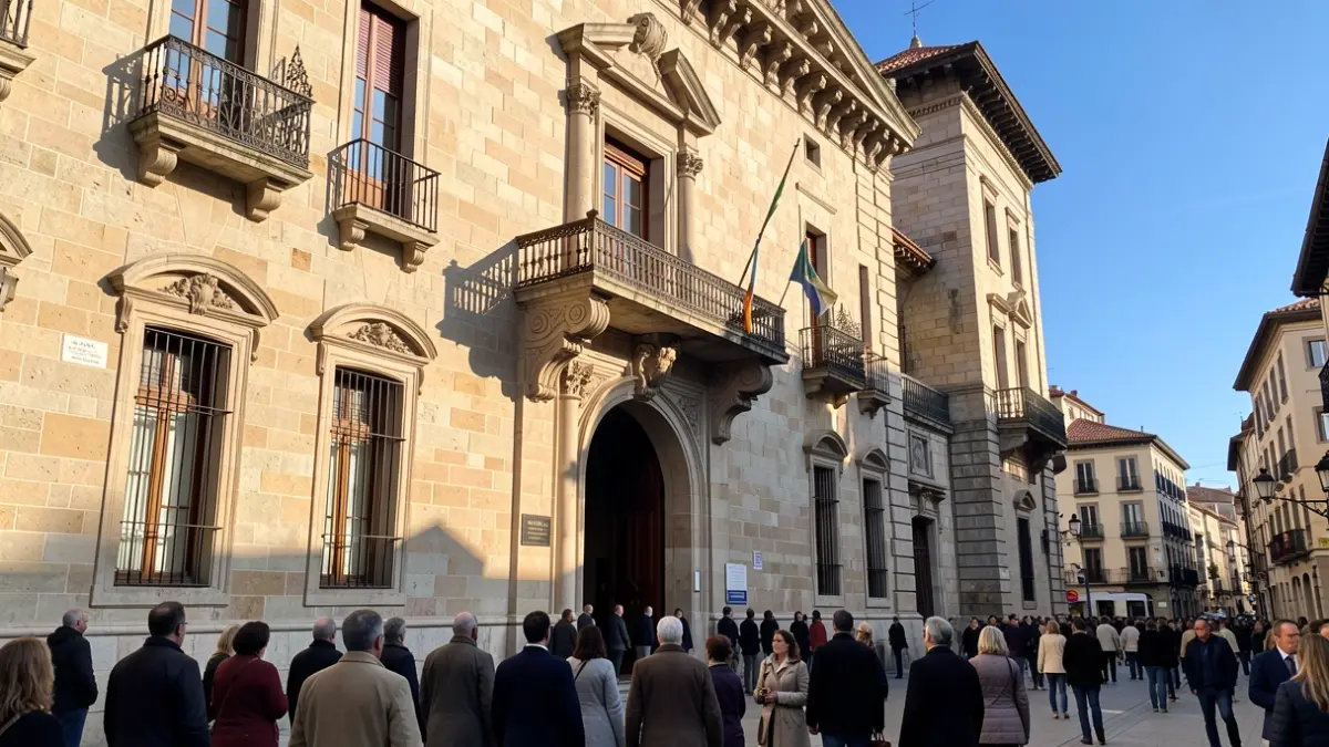 Imagen genérica de un edificio institucional con luz cálida.